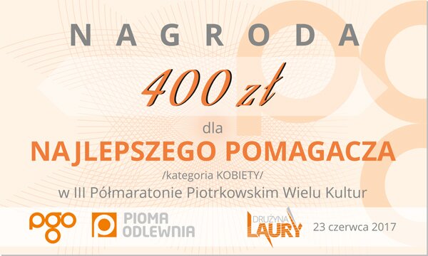 czeki III Nocnego Półmaratonu Piotrkowskiego czeki III Nocnego Półmaratonu Piotrkowskiego